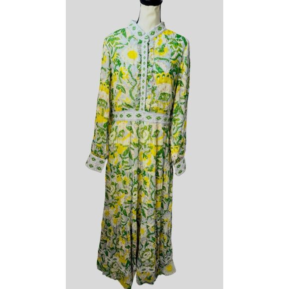 NEW CK BRADLEY annabelle maxi dress in falconer yellow and green - Picture 11 of 13